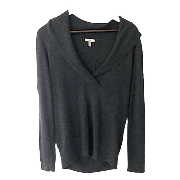 Joie | Collared Cashmere Wool Blend V Neck Cozy Sweater in Gray Size XS - Picture 2 of 15